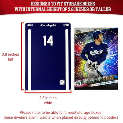 Baseball Card Dividers. Durable Plastic Dividers(2.6 x 3.8 inches) for Baseball Card Storage Boxes. 90-Piece Card Organizer Set with Alphabet Sorting.