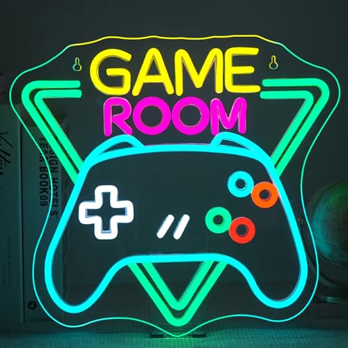 Game Room Neon Sign Gaming Neon Signs for Wall Decor Man Cave Led Light Game Zone Club Gamer Lover Teens Bedroom Home Boys Gift - color: Colorful-D-Game Room Triangle