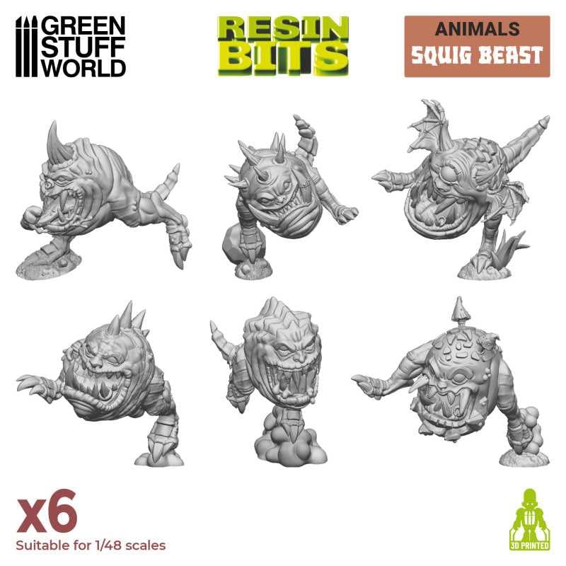 Green Stuff World Squig Beast Monsters for Wargaming, Tabletop Gaming, Models, Fantasy and SciFi -Compatible with 28mm-32mm Scale Models
