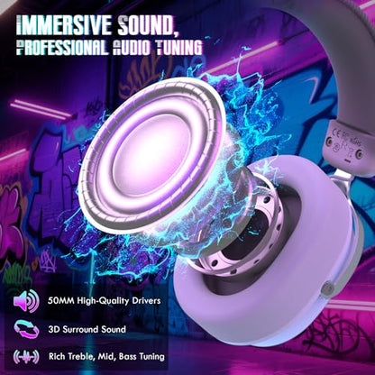 ATTACK SHARK L30Pro Wireless Gaming Headset with 2.4Ghz/BT/Wired, Long Battery Life with Detachable Microphone 7.1 Surround Sound Ultra-Low Latency for PC/PS5/Xbox/Switch/Mobile Silver - color: Sliver