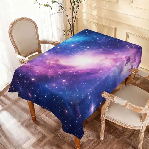 Waterproof Table Cloth Fashion Home Tabletop Decoration Rectangle Tablecloth Purple Blue Galaxy - color: Color12, size: 59.8x84.3in