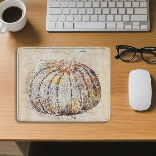 Fall Farmhouse Mouse Pad for Desk 9.5x7.9 Inch - color: Pumpkin