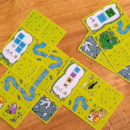Confusing Lands | Whimsical Themed Travel Size Board Game You Can Play Anywhere | Strategic Card Placement Game | Solo Board Game | 1 - 2 Players, Ages 12+ | Easy to Learn and Play | Tiny Game Series