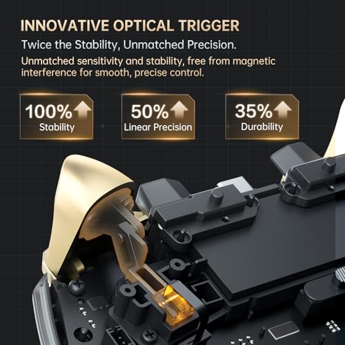 Machenike G5Pro V2 1000HZ Wireless Gaming Controller for NS/PC/iOS/Android with Charging Dock,PC Controller With Hot-Swappable Joystick,Optical Triggers,Optical Micro Switches,RGB Backlight, Black Gold - color: Black Gold