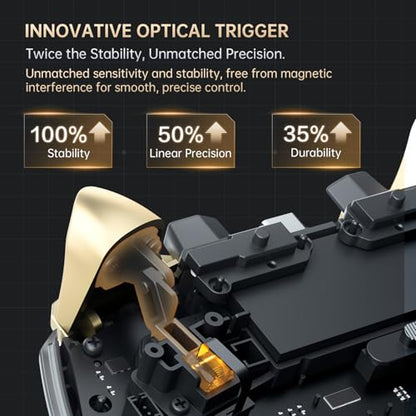 Machenike G5Pro V2 1000HZ Wireless Gaming Controller for NS/PC/iOS/Android with Charging Dock,PC Controller With Hot-Swappable Joystick,Optical Triggers,Optical Micro Switches,RGB Backlight, Black Gold - color: Black Gold