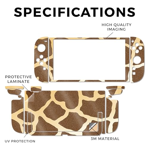 Glossy Glitter Gaming Skin Compatible with Nintendo Switch 2 Console Only - Giraffe - Premium 3M Vinyl Protective Wrap Decal Cover - Easy to Apply | Crafted in The USA by MightySkins - color: Giraffe, size: Switch 2 Console Skin Only, style: Glossy Glitte