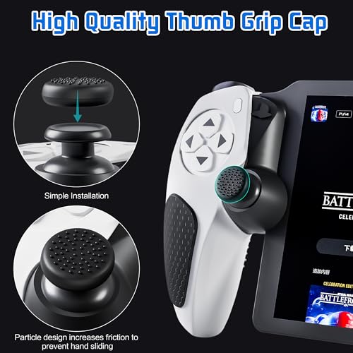 FUNDIARY Anti-Slip Silicone Skin for Ps5 Controller, PS5 Controller Accessories, Soft Protective Cover Case for PlayStation 5 Control Grip, Shockproof Grip Case with 4 Thumb Caps(White) - color: White with Black Handle Grip