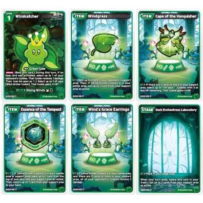 CookieRun TCG: Starter Deck - Guardian Winds - Green Legendary Cookie Wind Archer, Ready-to-Play Character Deck, Braverse Trading Card Battle Game - color: Green