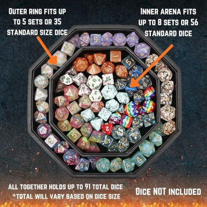 Forged Dice Co. Dice Arena Rolling Tray and Storage Compatible with Any dice Game, D&D and RPG Gaming - color: Purple