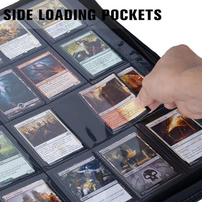 Card Binder 16 Pocket,Trading Card Binder Holds up to 1408 Cards with 44 Sleeves,Zipper Card Holder Album Compatible with TCG Card/Game Cards/Sports Card-Light blue - color: Sky Bule