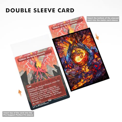 Katomula 100 MTG Card Sleeves with 100 Inner Sleeves, Textured Back Art Sleeve, Fit Standard Size Cards - Mountain - color: Mountain