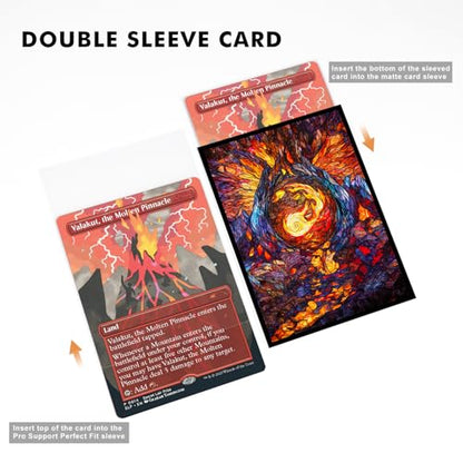Katomula 100 MTG Card Sleeves with 100 Inner Sleeves, Textured Back Art Sleeve, Fit Standard Size Cards - Mountain - color: Mountain