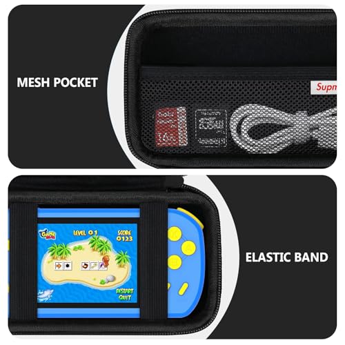 Supmay Carrying Case Compatible with CCTU / TEBIYOU Kids Handheld Games Preloaded 218 Retro Video Games, Portable Gaming Electronic Toys Storage Holder Travel Bag with Mesh Pocket for USB Cable, Black - color: Black