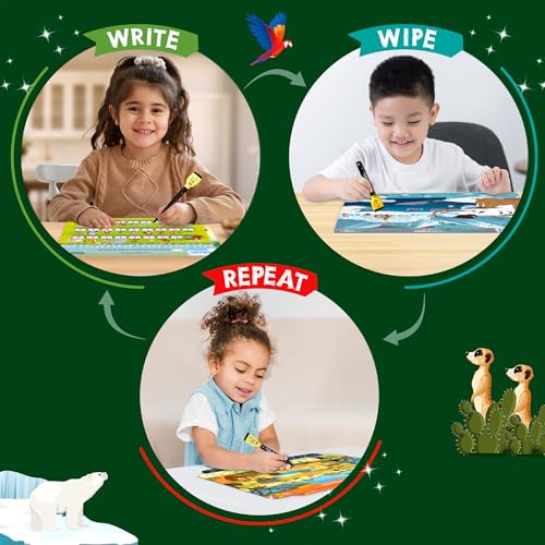 Skillmatics Search and Find Animals Educational Game - Reusable Preschool Learning Activities, Perfect for Toddlers & Kids Who Love Toys, Art & Crafts, Builds Vocabulary, Gifts for Ages 3, 4, 5, 6 - style: Search & Find Animals