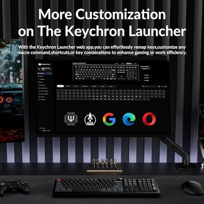Keychron V6 Ultra 8K Wireless Mechanical Keyboard, 8000Hz Polling Rate Tri-Mode (2.4G/BT/Wired) Full Size Gaming & Office Keyboard, Hot-swappable Brown Switches, ZMK/Web Launcher, for Mac/Win/Linux - style: Brown Switch