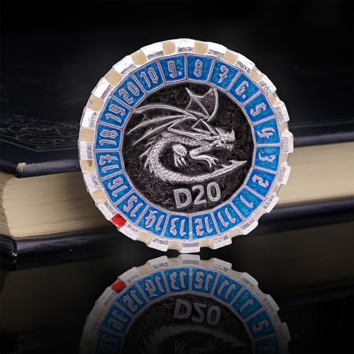 Metal DND Dice Set Spinning Dungeons and Dragon Dice Set Metal Dragon Polyhedral Magic 7 PCS Dice Set with Gift Box for Dungeons and Dragons Table Games Play Cards MTG(GyroDice_Pearl Silver Blue) - color: Spinning Dice_pearl Silver Blue