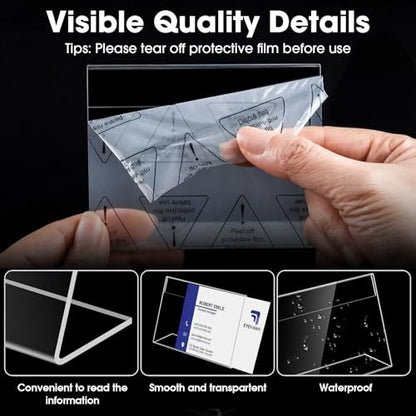 20 PCS Small Acrylic Sign Holder 4x3 inch, Small Acrylic Food Sign Labels for Party Buffet, Retail Price Display Holder, Clear Plastic Table Counter Top Stand for Name Card, Bakery, Wedding, Event Decor - size: 20PCS 4" X 3"(10.1X7.6)