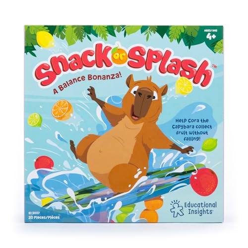 Educational Insights Snack or Splash - Learning Games for Kids Ages 4-8, Toddler Board Games, Strategy Topple Game, Tabletop Family Board Game, Preschool Fine Motor and Color-Matching Toys