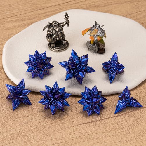 DND Dice Set Metal,Polyhedral D&D Metallic Heterotypic D and D Dice with Cracks for Dungeons and Dragons RPG TTRPG 7-Die Set with Gift (Heterotypic, Heterotypic-Blue) - color: Heterotypic-blue, style: Heterotypic