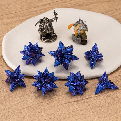 DND Dice Set Metal,Polyhedral D&D Metallic Heterotypic D and D Dice with Cracks for Dungeons and Dragons RPG TTRPG 7-Die Set with Gift (Heterotypic, Heterotypic-Blue) - color: Heterotypic-blue, style: Heterotypic