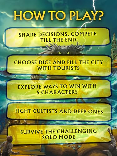 CrowD Games | Innsmouth Travel Guide | 1-4 Players | Ages 14 and up | Roll and Write | Tourism | Route Building | Lovecraft | Solo Mode Included | Average Playtime 30 min