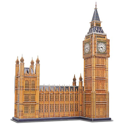 3D Puzzles for Adults & Kids, London Big Ben City Architecture Building Model Kit, 3-D Puzzle DIY Craft Kits STEM Educational Family Assembly Toys Gifts for Boys Girls 10-12-14 Home Decor, 190 Pieces - style: Big Ben