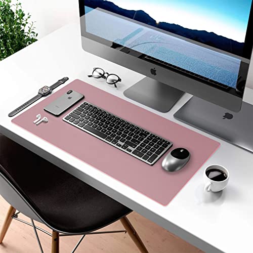Aothia Double-Sided PU Leather Desk Pad - Non-Slip Large Mouse Pad & Desk Mat for Office, Home - Waterproof, Easy to Clean, Durable Dual-Sided Surface (23.6"x13.7", Purple) - color: Purple, size: 23.6" x 13.7"