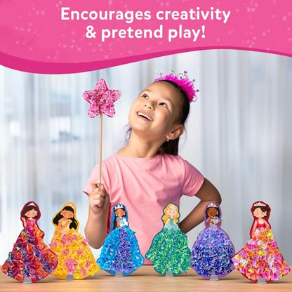 Skillmatics Poke-in Art – Magical Princesses, DIY Wood Craft Kits | Mess-Free Creative Fun for Kids, Colorful Craft Activity, Gifts for Girls & Boys Ages 4, 5, 6, 7, 8, 9 - style: 1. Magical Princesses