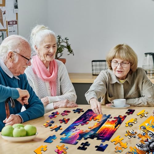 6 Pack 36-Piece Large Jigsaw Puzzles for Seniors Easy Dementia Alzheimer Products Dementia Activities Memory Training Game for Elderly Alzheimer's Patients in Nursing Home Gift (Style 1) - style: Style 1