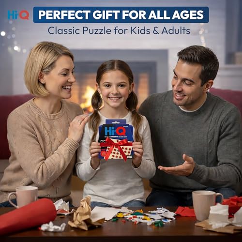 Original HI-Q Solitaire Game - Solitaire Board Game for Kids, Adults & Seniors, Solo 1-Player, Puzzle Strategy Problem Solving Game, Perfect Travel & College Board Game, Classic Hi-Q Peg Brain Teaser