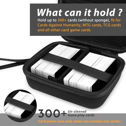 300+ Game Card Storage Case for UNO/Five Crowns/SKYJO Playing Card | Portable Card Deck Holder Box Compatible with Bicycle/Phrase 10/PlayMonster/Exploding Kittens Card Games, Black (Case Only) - color: Black
