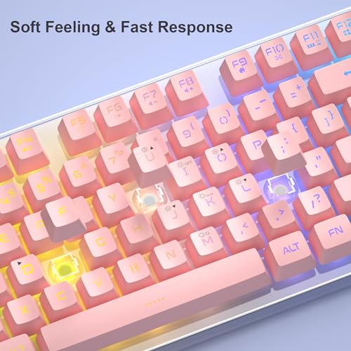Gaming Keyboard and Mouse Combo, K1 RGB LED Backlit Keyboard with 104 Keys Computer PC Gaming Keyboard for PC/Laptop (Pink) - color: K1 pink