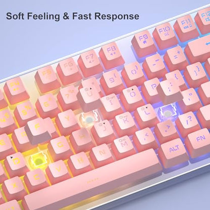 Gaming Keyboard and Mouse Combo, K1 RGB LED Backlit Keyboard with 104 Keys Computer PC Gaming Keyboard for PC/Laptop (Pink) - color: K1 pink