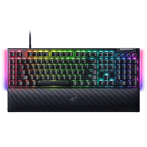 Razer BlackWidow V4 Mechanical Gaming Keyboard: Green Switches Tactile & Clicky - Chroma RGB - 6 Macro Keys - Magnetic Wrist Rest - Doubleshot ABS Keycaps - Roller & Media Keys - Snap Tap
