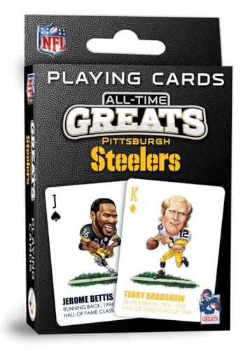 MasterPieces Family Games - Pittsburgh Steelers All-Time Greats Playing Cards - Officially Licensed Playing Card Deck for Adults, Kids, and Family - style: Pittsburgh Steelers