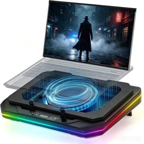 Cooling Pad for Asus ROG Zephyrus G16 G14 G15 M16 M15 S S17 Zephyrus Duo 16 15 ROG Flow X16 Gaming Laptop,with Powerful Turbo Cooling Fan Can Fast Cooling CPU+GPU 40°C, 6 RGB Light Mode,Touch Start