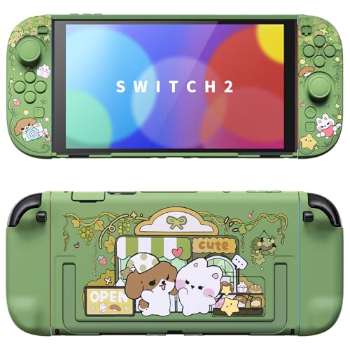 PlayVital Protective Case for Nintendo Switch 2 - Kawaii Dockable Hard Case Shell for Switch 2 with Thumb Grip & Sticker & Button Caps, Anti-scratch, Shockproof Cover Skin - Forest Bakery - color: Forest Bakery