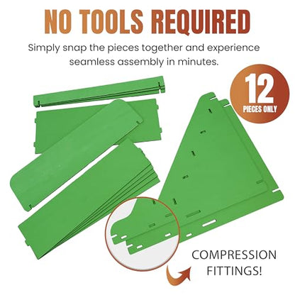 Wooden Portable Retail Table Display Stand Countertop 3 Step Riser Craft Shows, Farmers Markets Tradeshows |No Hardware Assembly Flat Pack Soap Display CBD Jewelry Spices Cups Tumblers Coasters | Green - color: Green