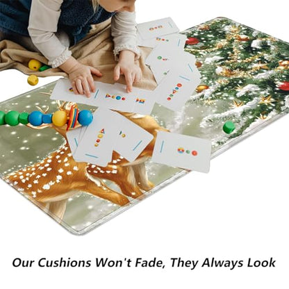Christmas Deers for MTG & TCG Playmat Mouse Pad,BFDHGQZC 24" x 14" Game Mat for MTG/RPG/CCG Trading Card Game Playmats Table Mat Perfect for Card Games Video Games Computer Office - color: Christmas Deers