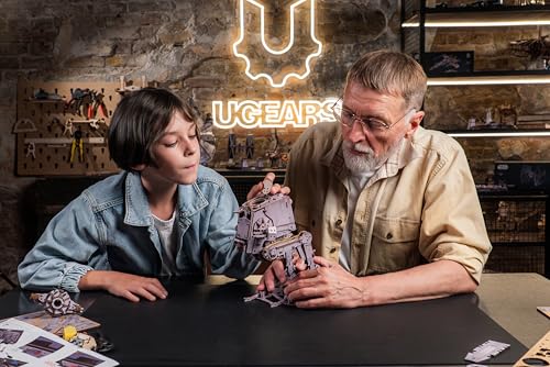 UGEARS Star Wars ™ AT-ST Walker ™ Wooden 3D Puzzles for Adults - DIY Mechanical Star Wars Model Kit, Brain Teaser Puzzles for Adults, 3D Puzzle Hobbies for Men and Women, Model Kits