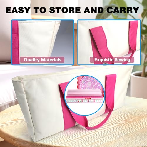 American Mahjong Game Set, Portable Carrying Bag,Acrylic 160 Tiles,Western Mahjong Tiles Set,Complete Ma Jong Set (Pink) - color: Pink