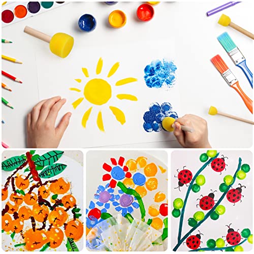 30 Pcs Round Sponges Brush Set, Round Sponge Brushes for Painting, Paint Sponges for Acrylic, Painting Tools for Kids Arts and Crafts (4 Sizes) - size: 30 PCS