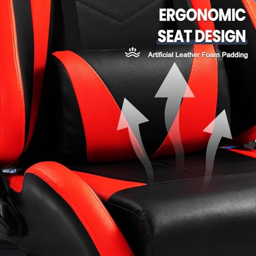 Marada Racing Cockpit with Red Seat Adjustable & Foldable Compatible with Logitech G29, G920, G923, Thrustmaster T80, T150, Wheel, Pedals and Shifter Not Include
