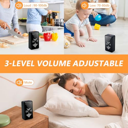 GuDoQi Digital Hourglass Pomodoro Timer, Magnetic 1-99 Mins Adjustable Rechargeable Digital Countdown ADHD Timer, Mute/Low Volume/High Low Volume Modes for Work, Study, Back to School, Kitch, Black - color: Black