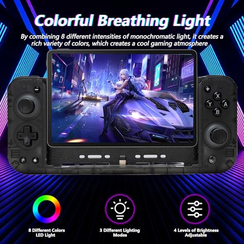 SZYUYU Switch Controller for Nintendo Switch/OLED, Full-Size Grip Ergonomic Handheld Mode Controller, Switch Pro Controller One-Piece Joypad with 8 Color RGB Lights/Programming/Cable