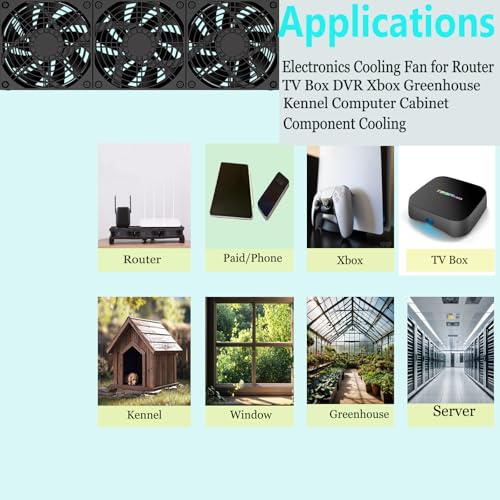 VTRETU Router Cooling Fan for Computer Cooler Audio Video Network Cabinet Server Cooling Project Equipment and Workstation DC 5V USB Power 120mm 360mm Fan with Switch - style: 360mm
