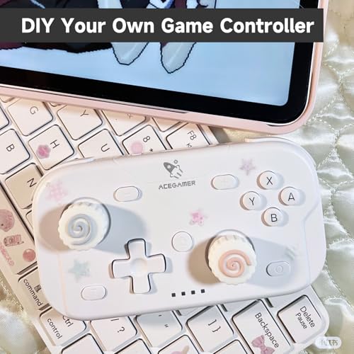 AceGamer Wireless Pocket Controller for Nintendo Switch/Switch 2/Android/iOS/PC/Steam Deck/Phone,1000Hz Polling Rate, Bluetooth Controller with Lift-and-Lock Joysticks/6-Axis Gyroscope/Turbo, White - color: White, size: Small
