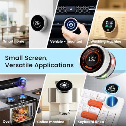 ELECROW 1.28" ESP32 Rotary Display 240x240 HMI IPS Round Knob Touch Display | 2.4G WiFi and BLE Capacitive Rotary Touch Screen Development Board Compatible with Arduino IDE and LVGL Library - size: 1.28" ESP32 Rotary Display
