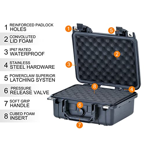 MEIJIA Portable All Weather IP67 Waterproof Protective Case,Hard Camera Case,Dry Case with Customizable Foam,Fit Use Of Drones,Camera,Equipments,10.62 x9.68x4.87inches - color: Elegant Black