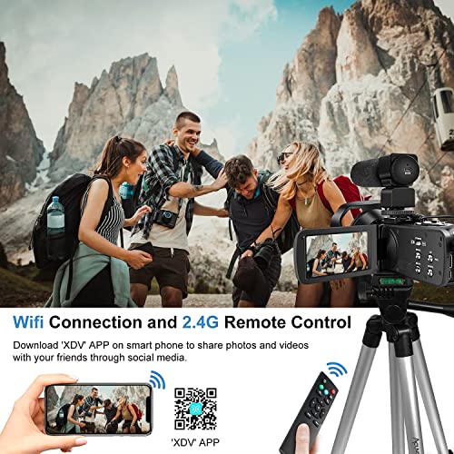 Acuvar 4K Video Camera Camcorder 48MP Auto Focus 60FPS WiFi Vlogging Camera for YouTube 18X Zoom Digital Camcorder with Mic, Stabilizer, SD Card Reader, 64GB Micro SD Card, YouTube Vlogging Kit - style: Basic Camcorder